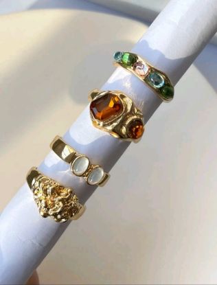 Picture of 4pcs Rhinestone rings
