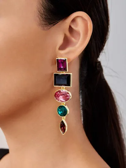 Picture of Rhinestone Drop Earrings 