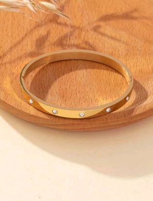 Picture of Rhinestone Stainless Steel Bangle 