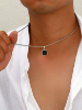 Picture of BLK Pendant Silver Necklace 
